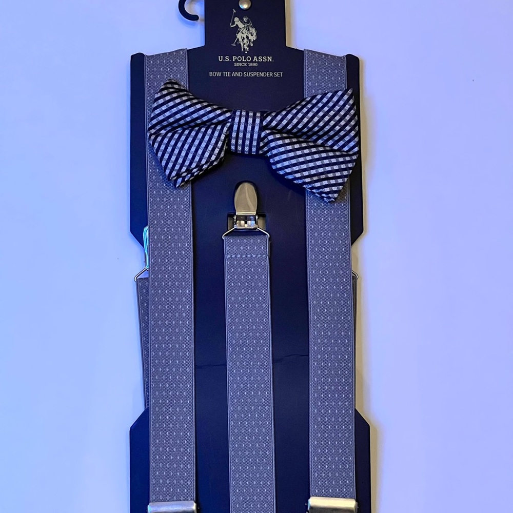 Brand new u.s. polo assn suspenders and bow tie set